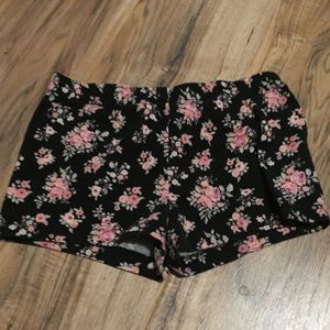 Black floral Forever 21 shorts